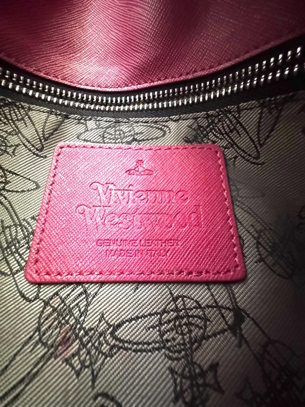 VIVIENNE WESTWOOD Pink Envelope Clutch Bag Orb Logo Leather Wallet Pouch - Picture 6 of 13